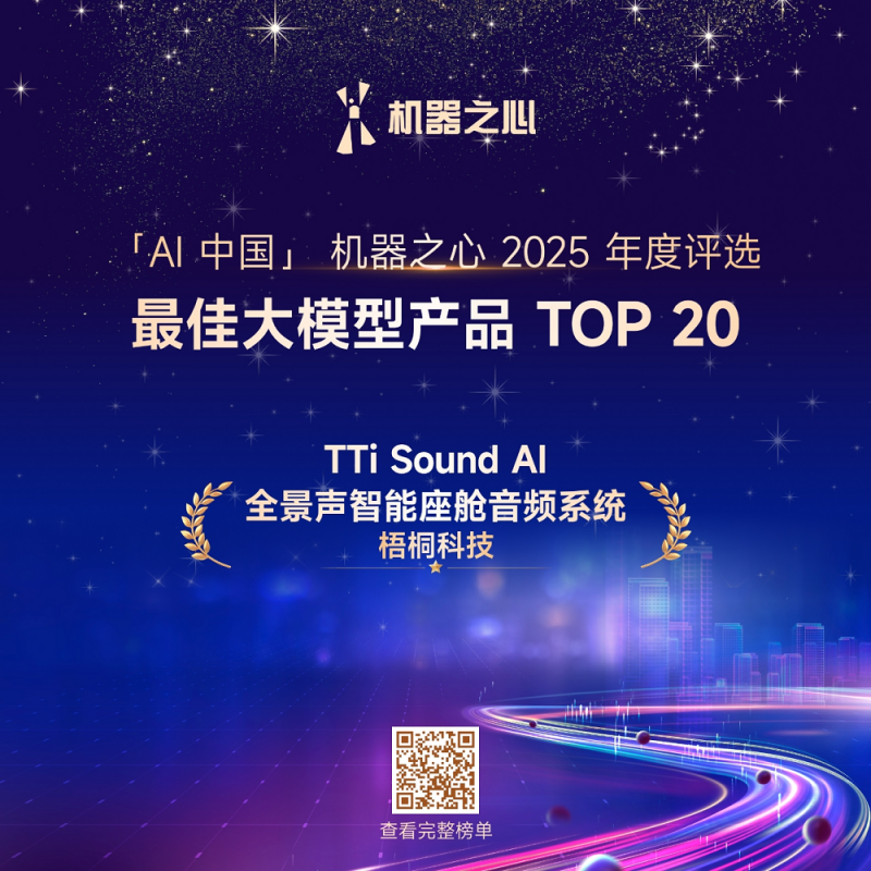 TTi Sound AI全景声入选机器之心2025年度AI榜单